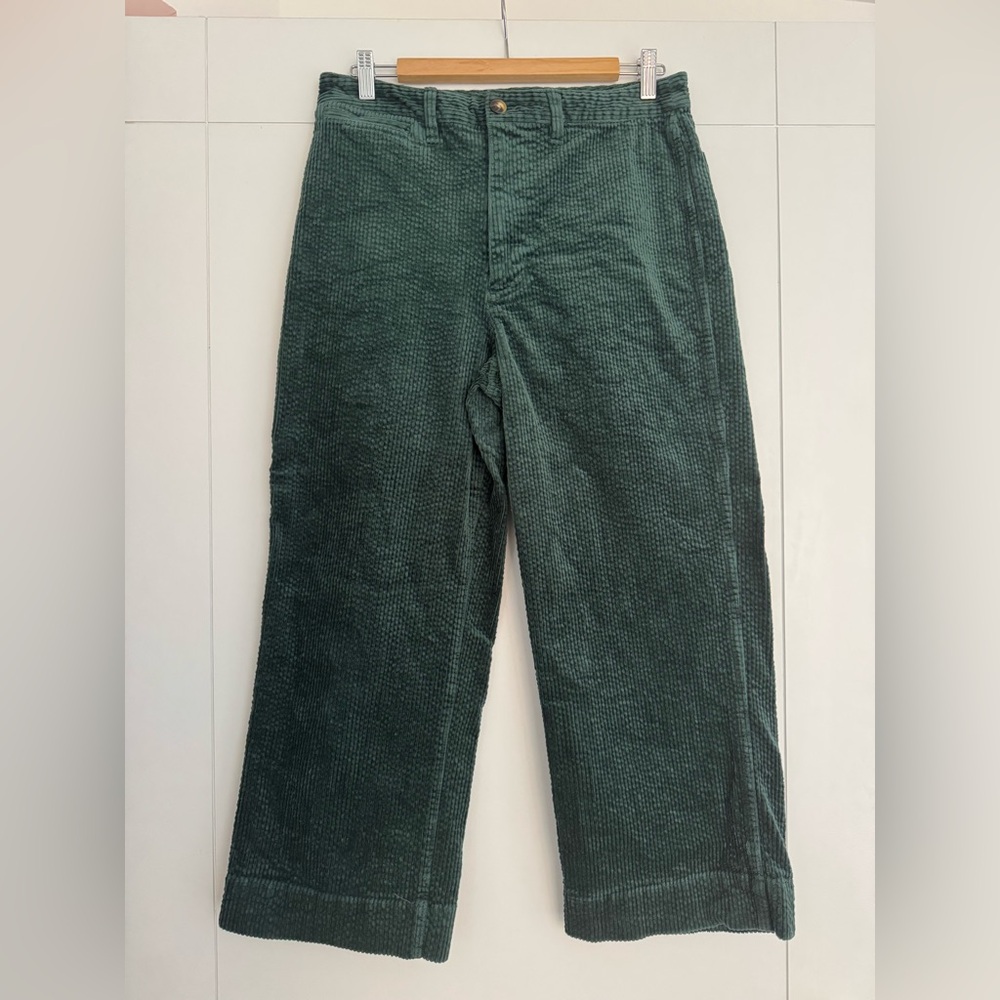 Madewell slim Emmett wide leg crop corduroys 29